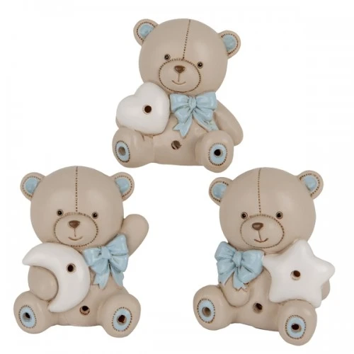 BOMBONIERA - TEO ORSO LED CELESTE H.8