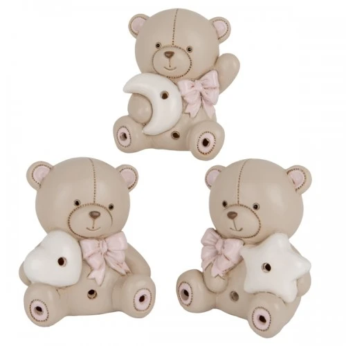 BOMBONIERA - TEO ORSO LED ROSA H.8 