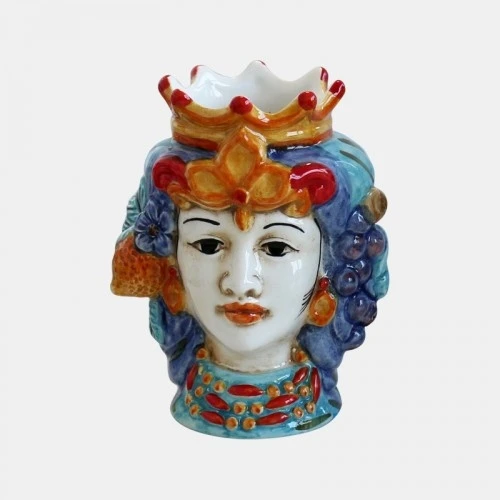 TESTA DI MORO DONNA DECORATA IN CERAMICA