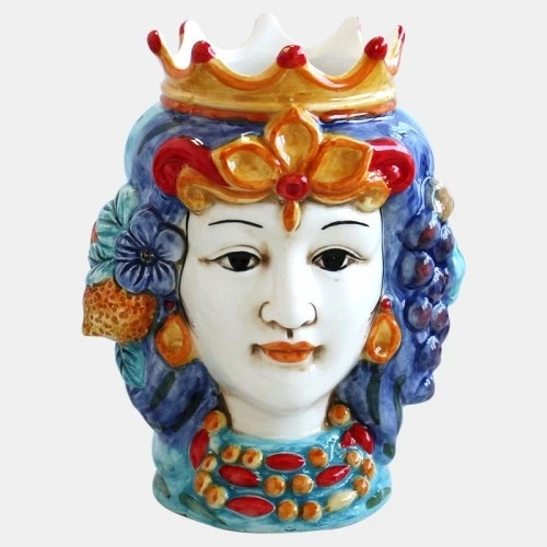 TESTA DI MORO DONNA DECORATA IN CERAMICA