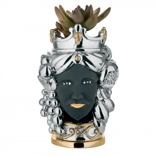 TESTA MORO LUI ARGENTO/NERA H.16,5