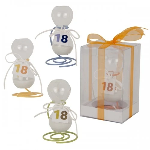 BOMBONIERA - TIME CLESSIDRA 18° COMPLEANNO H.11 CON BOX 