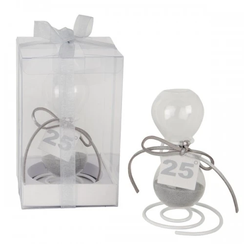 BOMBONIERA - TIME CLESSIDRA 25° ANNIVERSARIO H.11 CON BOX