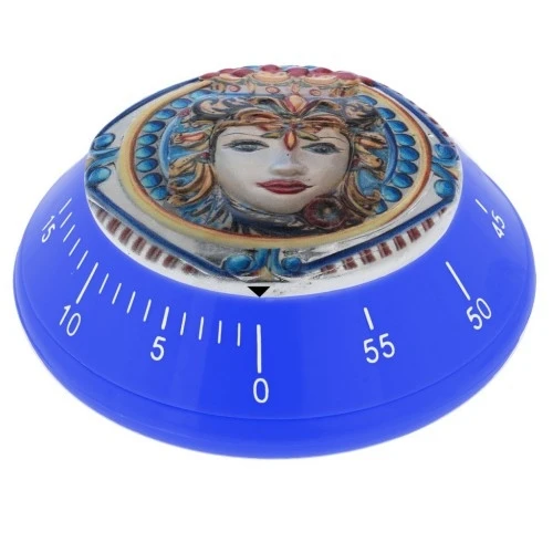 Bomboniera tema Sicilia - TIMER BLU CON DECORO SICILIANO 3