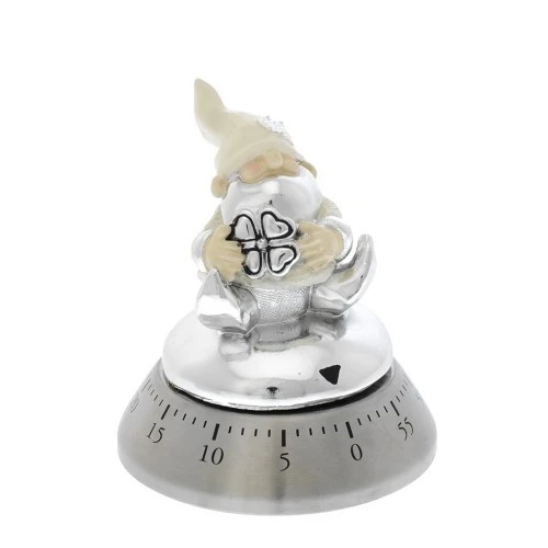 TIMER CON GNOMO ARGENTATO CREMA