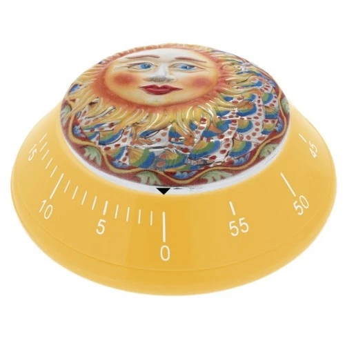 Bomboniera tema Sicilia - TIMER GIALLO CON DECORO SICILIANO 5
