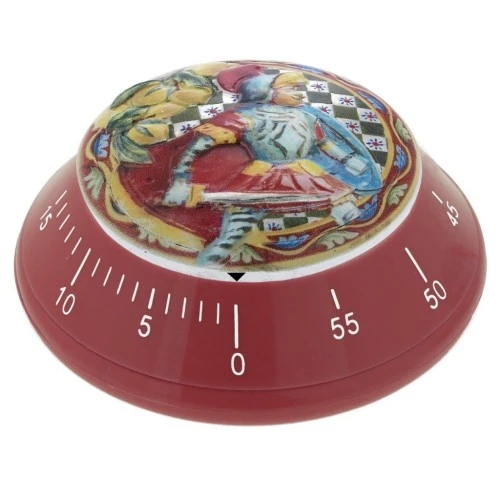 Bomboniera tema Sicilia - TIMER ROSSO CON DECORO SICILIANO 1