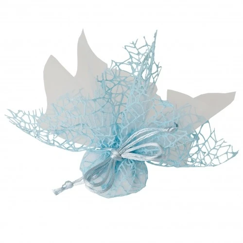 SACCHETTO RETE + VELO 25X25 CELESTE