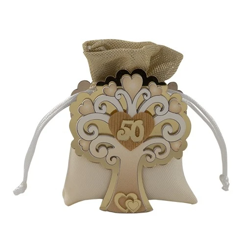 PORTA CONFETTI TREE BAG 50° ANNIVERSARIO CM.9