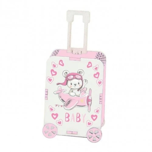 PORTA CONFETTI TROLLEY BABY ROSA CM.5,5 H.12 