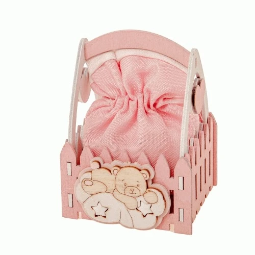PORTACONFETTI TWO STARS CESTO H.11 ROSA 