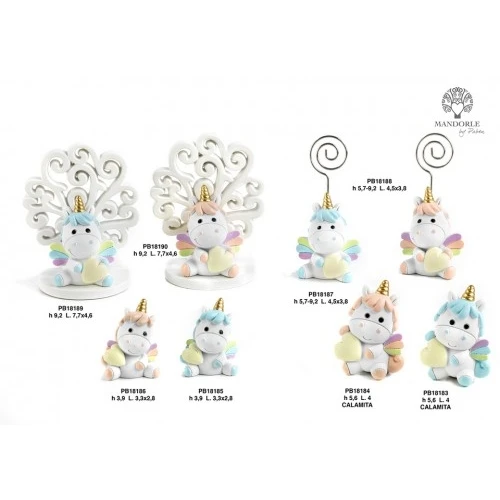 UNICORNO PORTAFOTO CELESTE 5.7 CM. RESINA