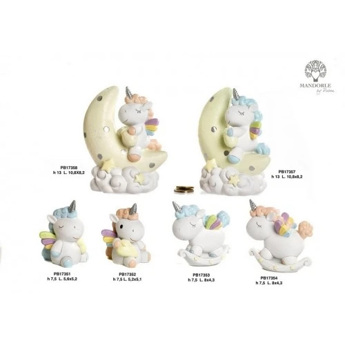 UNICORNO CELESTE 8 CM. RESINA