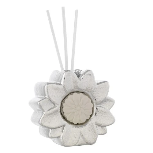 VASETTO ARGENTO CON BASTONCINI DIFFUSORI - FIORE