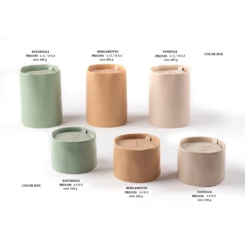 VASETTO CON CERA PROFUMATA AL BERGAMOTTO 6 CM. CERAMICA C.BOX