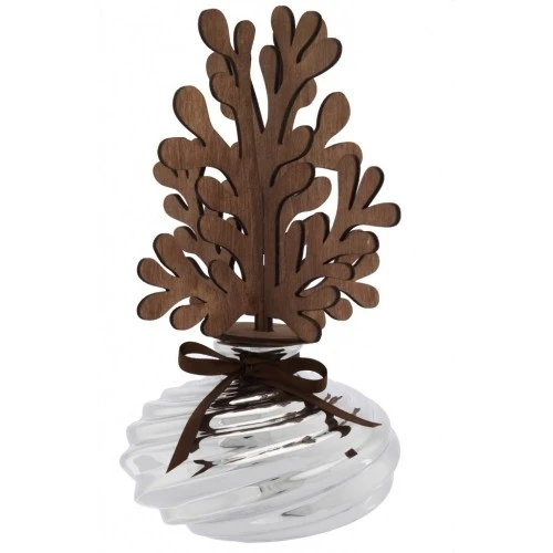 VASETTO TORCIGLIONE D. 11 CON DIFFUSORE IN LEGNO STILIZZATO