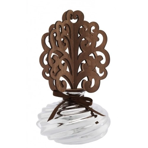 VASETTO TORCIGLIONE D. 11 CON DIFFUSORE IN LEGNO STILIZZATO