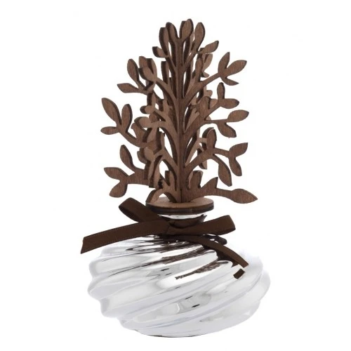 VASETTO TORCIGLIONE D. 8 CON DIFFUSORE IN LEGNO STILIZZATO