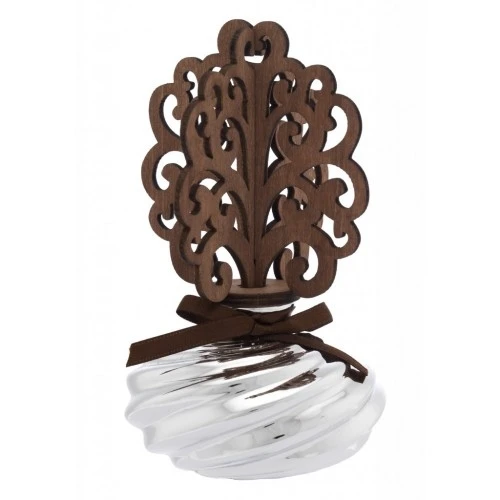 VASETTO TORCIGLIONE D. 8 CON DIFFUSORE IN LEGNO STILIZZATO