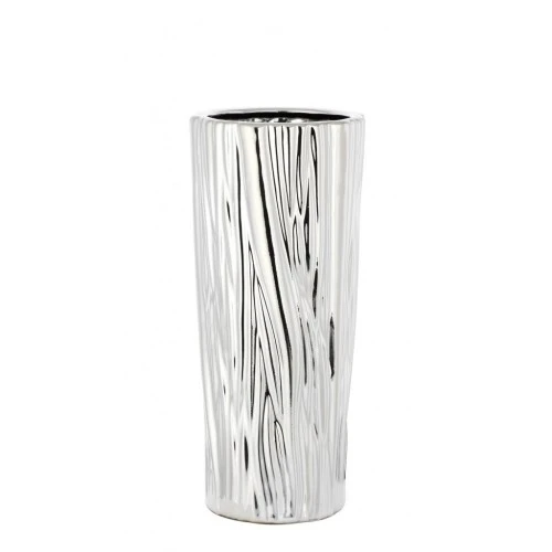 VASO ARGENTATO DECORO CORTECCIA H. 33