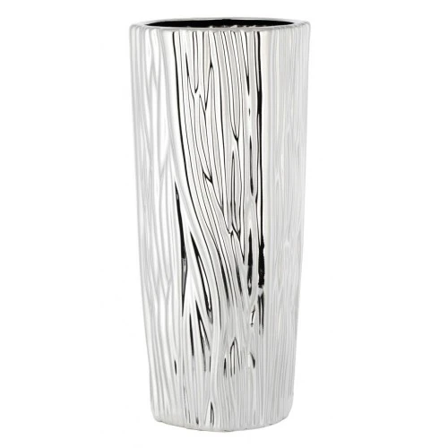 VASO ARGENTATO DECORO CORTECCIA H. 40