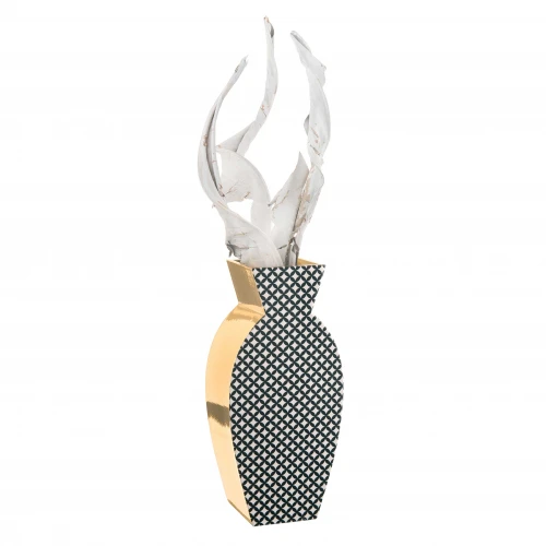 VASO GR. TEXTURE BIANCO/NERO H.29