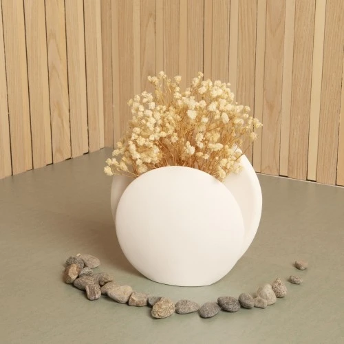 VASO TONDO CON FIORI