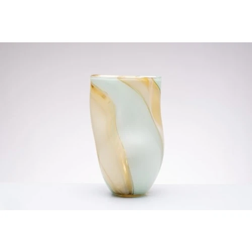 Vaso Solidale Cuorematto in Vetro con Sfumature Dorate: Regalo per Nozze d’Oro e Matrimonio cm.29