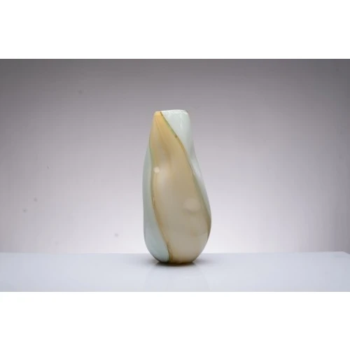 Vaso Solidale Cuorematto in Vetro con Sfumature Dorate: Regalo per Nozze d’Oro e Matrimonio cm.37
