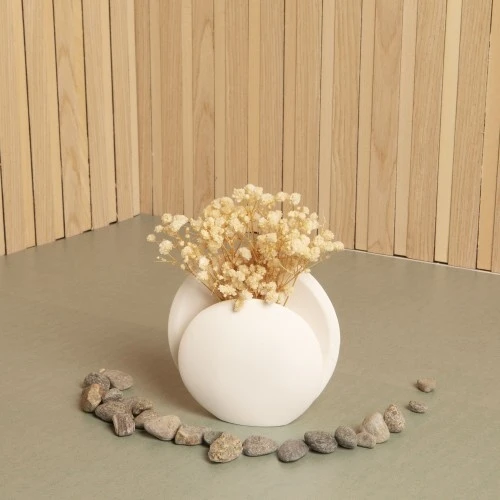 VASO TONDO CON FIORI