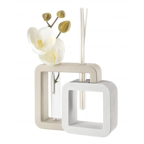 VASO PROFUMATORE QUADRO 27X23 NOCCIOLA/BIANCO