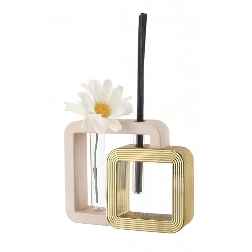 VASO PROFUMATORE QUADRO 27X23 CIPRIA/ORO