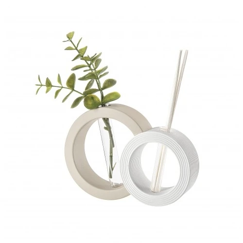 VASO PROFUMATORE TONDO 15X10 NOCCIOLA/BIANCO