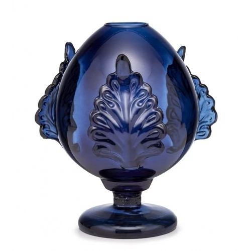 VASO PUMO VETRO BLUE CM.25
