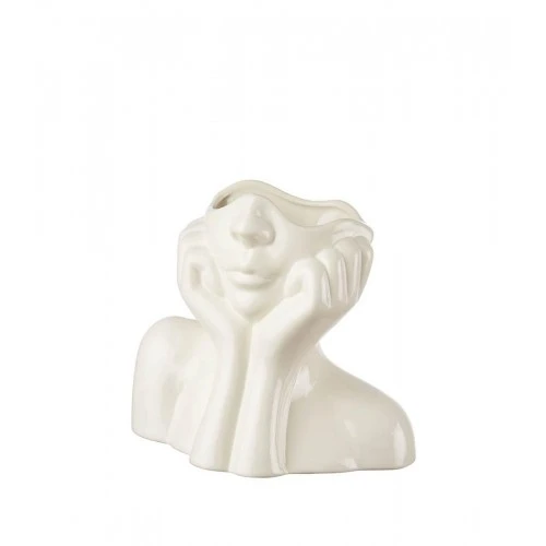 Vaso scultura viso donna