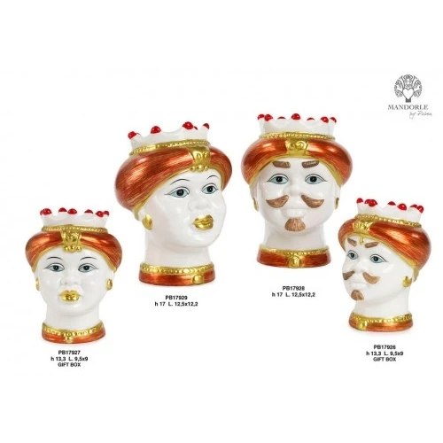 VASO TESTA MORO DONNA 13.3 CM. PORCEL. G.BOX