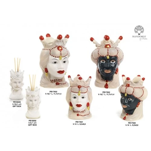 VASO TESTA MORO DONNA 14 CM. PORCELLANA