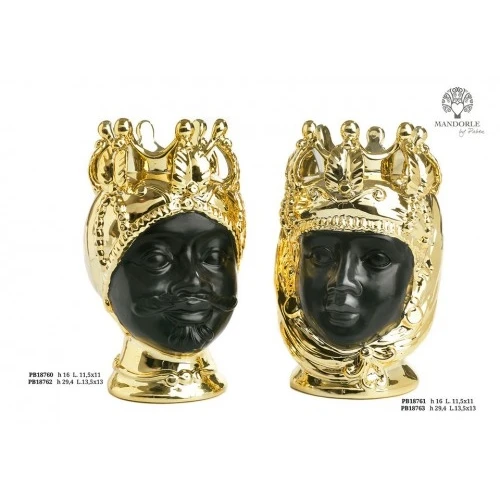 VASO TESTA MORO DONNA 16.2 CM. PORCELLANA