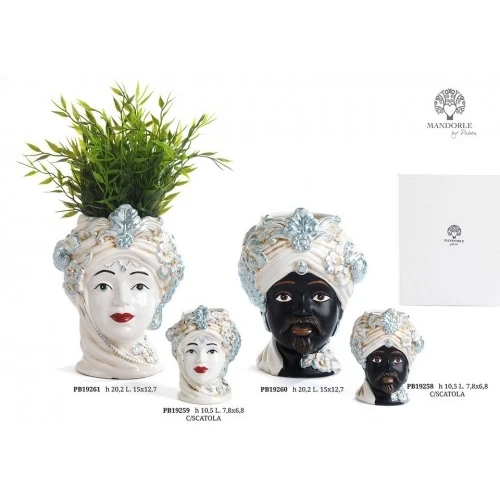 VASO TESTA MORO DONNA 20.2 CM. PORCELLANA