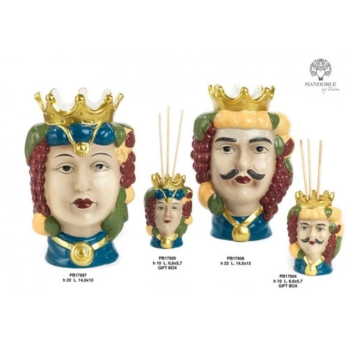 VASO TESTA MORO UOMO 22 CM. PORCELLANA