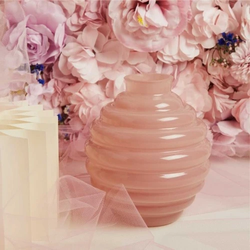 Vaso Claraluna in Vetro Rosa cm.14,5x16,5