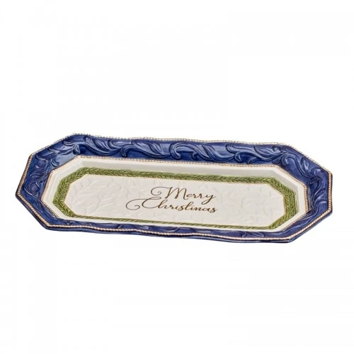 VASSOIO TORRONE IN CERAMICA BLU