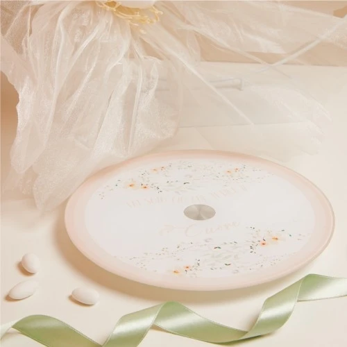 VASSOIO GIREVOLE CON FIORI ROSA - CLARALUNA 2025