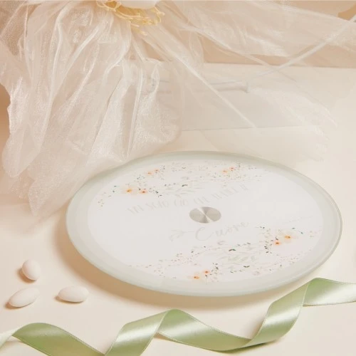 VASSOIO GIREVOLE CON FIORI VERDI - CLARALUNA 2025