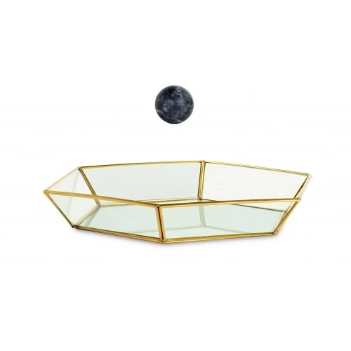 VASSOIO VETRO/ORO