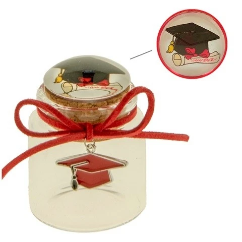 BARATTOLO IN VETRO PER LAUREA 6 CM