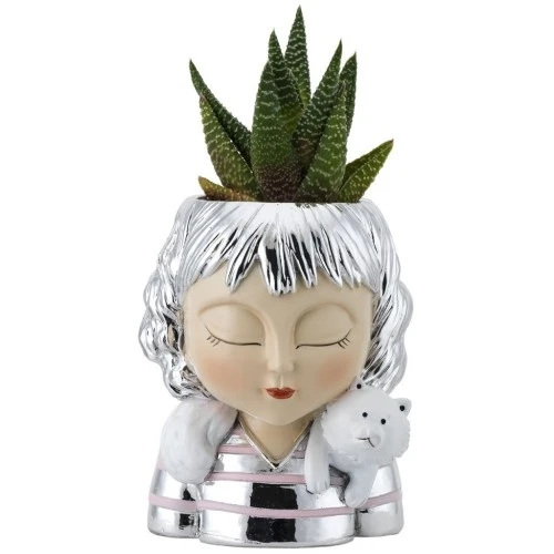 VISO DI DONNA CON GATTINO PORTAVASO H. 11,5