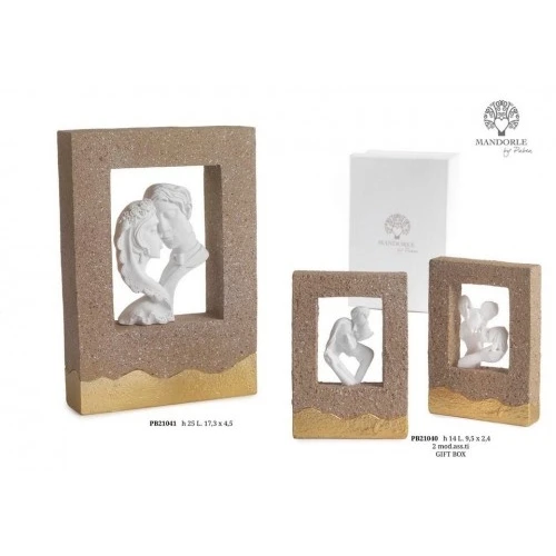 VOLTI INNAMORATI IN CORNICE 25 CM. RESINA