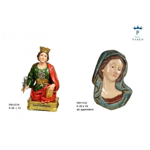 VOLTO MADONNA 28 CM. RESINA DA APPENDERE