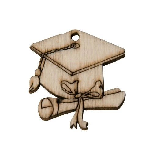 DECORAZIONE IN LEGNO LAUREA 4 CM